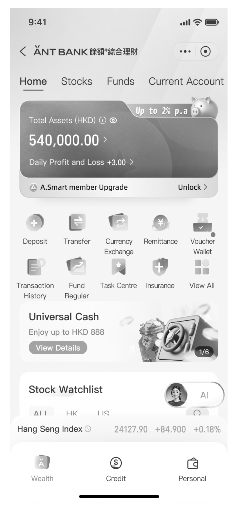 Previous Ant Bank homepage
