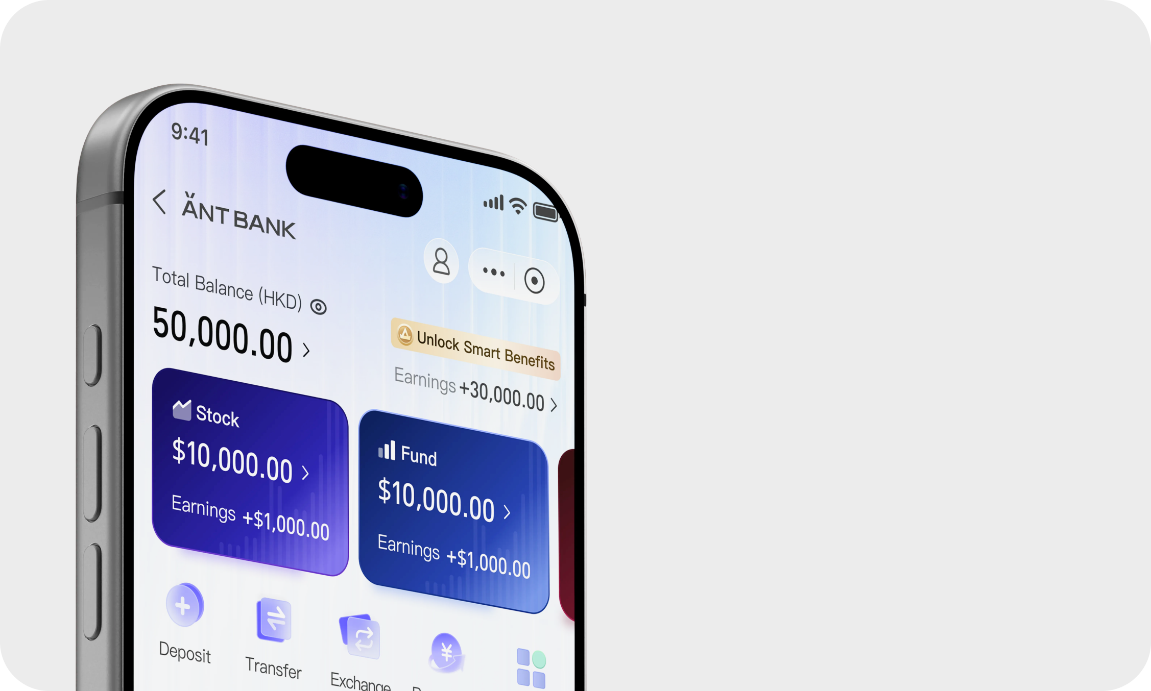 Ant Bank redesigned home screen