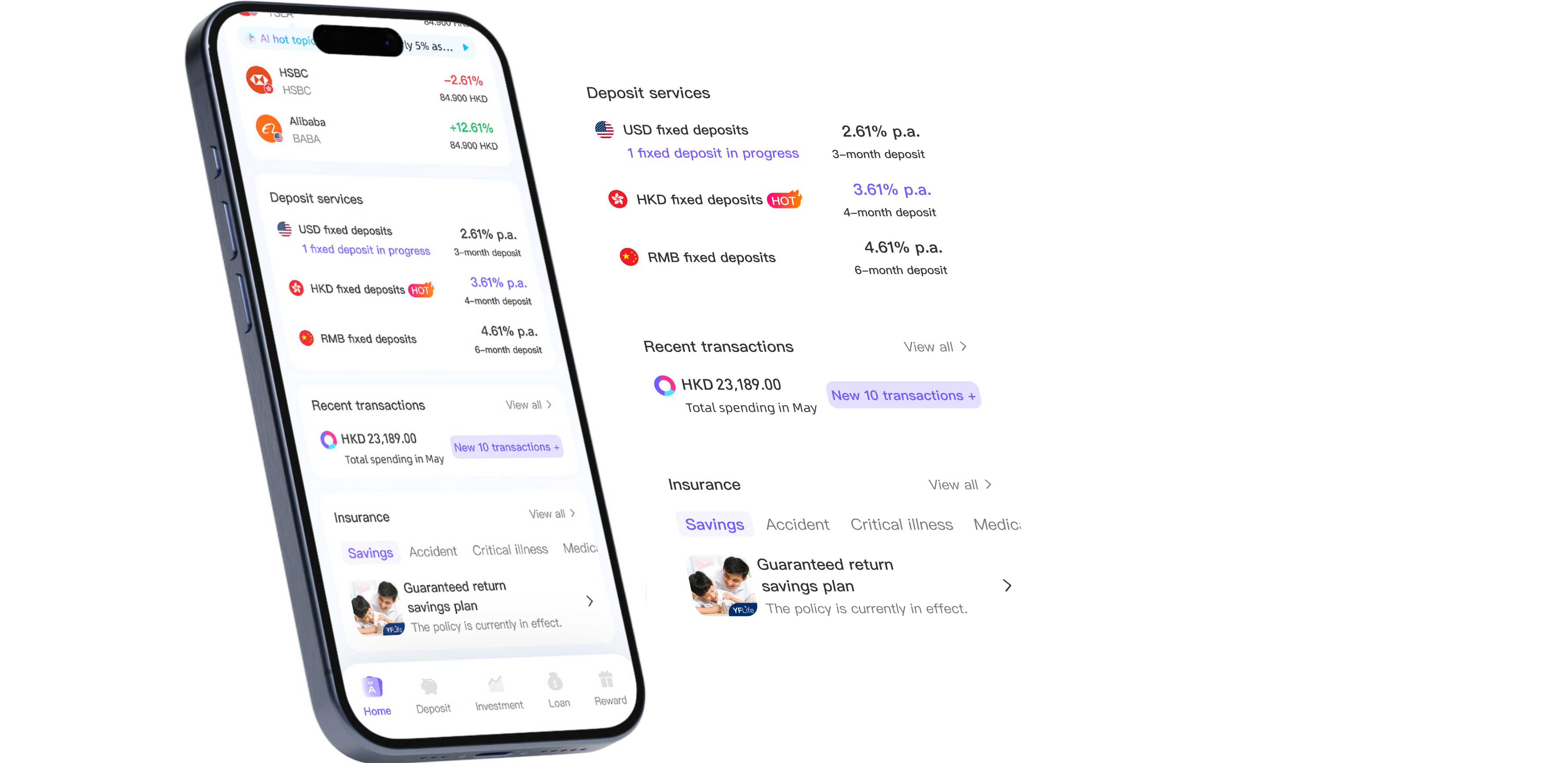 Expanded Ant Bank home page details